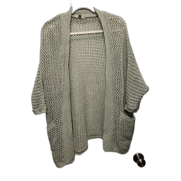 Ecote Open Knit Sweater Cardigan Duster Women’s Small Green Boho grandma coastal - Picture 1 of 16
